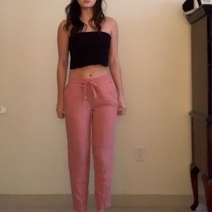 Pink casual flowey pants